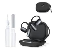 Custodia protettiva in silicone compatibile con cuffie Anker Soundcore AeroFit 2, antiurto e antigraffio, con penna per la pulizia e moschettone, supporta la ricarica wireless (nero)