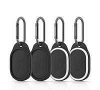 Custodia protettiva in silicone compatibile con Xiaomi Tag, set da 4 con 4 custodie e 4 portachiavi, protezione antiurto antigraffio per Xiaomi Tracker (nero + nero + bianco + bianco)