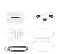 Custodia protettiva in silicone con gancio per JBL Endurance Race 2, antipolvere, antiurto, antigraffio, custodia morbida (bianco)