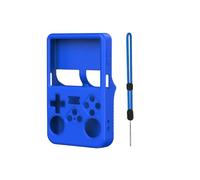 Custodia Protettiva in Silicone - Copertura Morbida Antiscivolo con Laccetto per Polso per ANBERNIC R36S Console Portatile | Antishock & Antigraffio | Protezione Completa (Blu)
