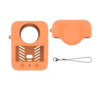 Custodia protettiva in silicone + copriobiettivo per DJI Osmo 360, antigraffio, morbida, con apertura laterale della batteria, accessori per action camera (arancione)