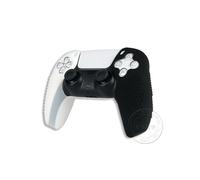 Custodia protettiva in silicone divisa L Bianco R Nero - 1 paio con particelle antiscivolo per controller PS5
