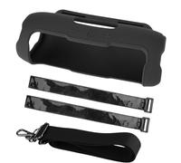 Custodia protettiva in silicone l'altoparlante portatile per JBL Flip7 Manicotto morbido da viaggio con copertura Barre per biciclette Cinghia fissa/supporto per tracolla (Tracolla nera Versione)
