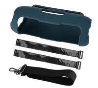 Custodia protettiva in silicone l'altoparlante portatile per JBL Flip7 Manicotto morbido da viaggio con copertura Barre per biciclette Cinghia fissa/supporto per tracolla (Blu Versione tracolla)