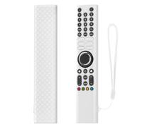 Custodia protettiva in silicone morbido per telecomando Xiaomi XMRM-P3, con impugnatura antiscivolo, con cordino, guscio antiurto per telecomandi TV/Media Player (bianco)