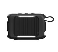 Custodia protettiva in silicone per altoparlante per J-BL GO 5-Custodia portatile antiurto e antigraffio con cinturino per il trasporto e cinghie di montaggio per esterni, viaggi e ciclismo (Nero)