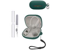 Custodia protettiva in silicone per auricolari Bluetooth wireless Beats Powerbeats Pro 2, resistente ed ecologica, con fori precisi, verde scuro