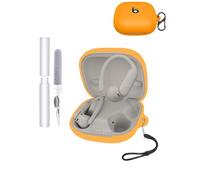 Custodia protettiva in silicone per auricolari Bluetooth wireless Beats Powerbeats Pro 2, resistente ed ecologica, con fori precisi, arancione
