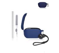 Custodia protettiva in silicone per auricolari JBL Wave Buds 2, resistente ed ecologica, con fori precisi e compatibilità di ricarica, antiurto, confortevole al tatto, blu scuro