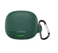 Custodia protettiva in silicone per auricolari QCY MeloBuds N65, custodia morbida in pelle, anti-goccia, antiurto, custodia protettiva per cuffie con moschettone (verde)