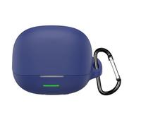 Custodia protettiva in silicone per auricolari QCY MeloBuds N65, custodia morbida in pelle, anti-goccia, antiurto, custodia protettiva per cuffie con moschettone (blu)