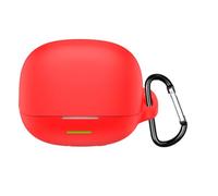 Custodia protettiva in silicone per auricolari QCY MeloBuds N65, custodia morbida in pelle, anti-goccia, antiurto, custodia protettiva per cuffie con moschettone (rosso)