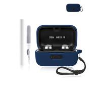 Custodia protettiva in silicone per auricolari Sennheiser MOMENTUM True Wireless 4, resistente ed ecologica, con fori precisi e compatibilità di ricarica, blu scuro