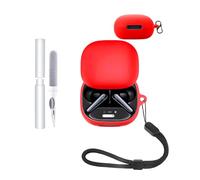 Custodia protettiva in silicone per auricolari Soundcore Liberty 4 Pro, resistente ed ecologica, con fori precisi e compatibilità di ricarica, antiurto, confortevole al tatto, colore: rosso