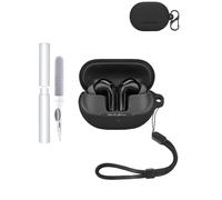 Custodia protettiva in silicone per auricolari SoundPEATS Air5 Pro, resistente ed ecologica, con fori precisi e compatibilità di ricarica, antiurto, confortevole al tatto, colore nero