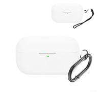 Custodia protettiva in silicone per auricolari Technics EAH-AZ100, antigraffio, con moschettone, accessorio portatile per il trasporto (bianco)