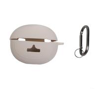 Custodia protettiva in silicone per auricolari wireless Baseus Mc1 Pro con clip a moschettone antiurto e antipolvere (beige)