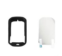 Custodia protettiva in silicone per Bryton Rider 320 e 420 con pellicola trasparente per schermo morbido, anti-goccia, per ciclocomputer GPS, colore: nero