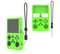 Custodia protettiva in silicone per console di gioco portatile R36S retrò, custodia morbida con cordino antipolvere antiurto protezione completa (verde)