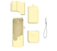 Custodia protettiva in silicone per DJI Osmo Pocket 4, copertura completa, morbida impugnatura con schermo e copriobiettivo, accessori per fotocamera, giallo chiaro, Custodia protettiva in silicone
