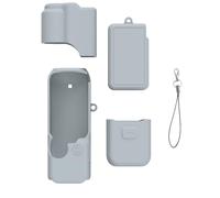 Custodia protettiva in silicone per DJI Osmo Pocket 4, copertura completa, morbida impugnatura con schermo e copriobiettivo, accessori per fotocamera, Argento, Custodia protettiva in silicone per Osmo
