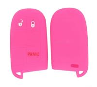 Custodia protettiva in silicone per Dodge per Chrysler con telecomando a 5 pulsanti, su misura per tutte le funzioni principali (rosso rosa)