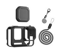 Custodia protettiva in silicone per Insta360 AcePro2, copriobiettivo, protezione per il corpo, cinghia da collo, cinturino a prova di smarrimento (set 4 in 1), Nero , Impermeabile