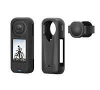 Custodia protettiva in silicone per Insta360 X4 Air con copriobiettivo, custodia protettiva in silicone morbido e protezione per obiettivo per accessori per fotocamera Insta 360 X4 Air (nero)