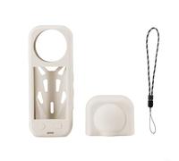 Custodia protettiva in silicone per Insta360 X5 con efficiente dissipazione del calore e aperture precise per USB, batteria e microfono compatibilità (bianco)