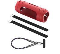 Custodia protettiva in silicone per J-BL FLIP 7, antiurto, antigraffio, portatile, per esterni, viaggi e ciclismo (rosso+cavo di ricarica)