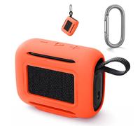 Custodia protettiva in silicone per JBL Go 5, morbida, antiurto, 360°, senza cuciture, ultra sottile, facile da pulire, lavabile, aperture di precisione per la ricarica (arancione)