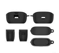 Custodia protettiva in silicone per JBL Vibe Buds, design antiurto con portachiavi accessorio per un facile trasporto (nero)