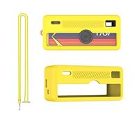 Custodia protettiva in silicone per Kodak Charmera portachiavi fotocamera digitale, custodia protettiva morbida antiurto e antiscivolo, protezione completa con cordino per Kodak Charmera, Giallo