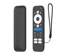 Custodia protettiva in silicone per Onn Google TV Box 4K Pro 2025, antiscivolo, morbida, custodia per telecomando TV, antiurto, antipolvere, con cordino (nero)