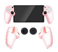 Custodia protettiva in silicone per PlayStation Portal, custodia protettiva antiscivolo per controller ergonomica, con 2 tappi per impugnatura per pollice, accessori da gioco PS Portal (rosa)