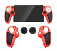 Custodia protettiva in silicone per PlayStation Portal, custodia protettiva antiscivolo per controller ergonomica, con 2 tappi per impugnatura per pollice, accessori da gioco PS Portal (rosso)