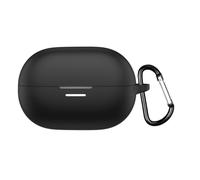 Custodia protettiva in silicone per QCY Melobuds A30, custodia morbida per auricolari con moschettone, protezione completa per Melobuds A30, accessori a prova di caduta e polvere, colore nero