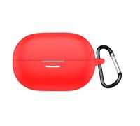 Custodia protettiva in silicone per QCY Melobuds A30, custodia morbida per auricolari con moschettone, protezione completa per Melobuds A30, accessori a prova di caduta e polvere, rosso