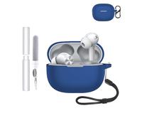 Custodia protettiva in silicone per Realme Buds T200 Lite, resistente ed ecologica, con fori precisi e compatibilità di ricarica, antiurto, confortevole al tatto, blu