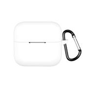 Custodia protettiva in silicone per Soundcore AeroClip 2, custodia morbida per auricolari con moschettone, protezione completa per AeroClip 2, accessori a prova di caduta e polvere, colore bianco