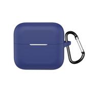 Custodia protettiva in silicone per Soundcore AeroClip 2, custodia morbida per auricolari con moschettone, protezione completa per AeroClip 2, accessori a prova di caduta e polvere, blu