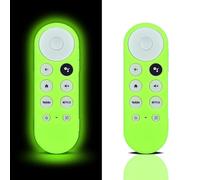 Custodia protettiva in silicone per telecomando Google TV Glow in The Dark, cover remota per Google TV HD 2022/4K 2020, telecomando vocale Smart TV (verde acceso) - 【 Confezione da 2
