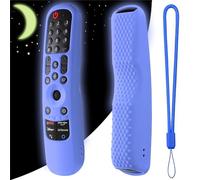 Custodia protettiva in silicone per telecomando LG TV MR21GA MR21GN MR21GC MR22GA MR22GN MR22GC MR23GA MR23GN MR23GC TV Stick, antiscivolo, antiurto, con cordino (Blu luminoso)