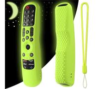 Custodia protettiva in silicone per telecomando TV LG MR21GA, MR21GN, MR21GC, MR22GA, MR22GN, MR22GC, MR23GA, MR23GN, MR23GC, antiscivolo, antiurto, con cordino (verde luminoso)