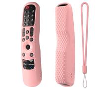 Custodia protettiva in silicone per telecomando TV LG MR21GA, MR21GN, MR21GC, MR22GA, MR22GN, MR22GC, MR23GA, MR23GN, MR23GC, antiscivolo, antiurto, con cordino (rosa)