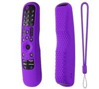 Custodia protettiva in silicone per telecomando TV LG MR21GA, MR21GN, MR21GC, MR22GA, MR22GN, MR22GC, MR23GA, MR23GN, MR23GC, antiscivolo, antiurto, con cordino (viola)