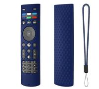 Custodia protettiva in silicone per telecomando Vizio XRT140, morbida pelle, per Smart TV XRT140, antiscivolo, antiurto, con cordino (blu scuro)
