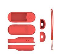 Custodia protettiva in silicone per telecomando VIZIO XRT281/XRT181, antiurto, morbida, anti-caduta e antipolvere, con cordino (rosso)