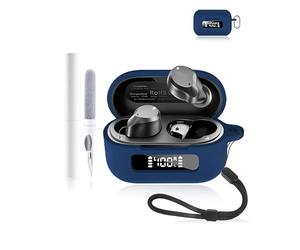 Custodia protettiva in silicone per TOZO NC9 Hybrid Active Noise Cancelling Earbuds 2024 - Custodia per auricolari Bluetooth resistente ed ecologica con fori precisi, blu scuro