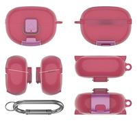 Custodia protettiva in TPU compatibile con auricolari Bose Ultra Open con design con copertura interruttore, supporto antiurto, custodia di ricarica sicura e moschettone (rosso)